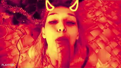 恶魔般的辣妹被操得很爽，屁股上被射精